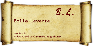 Bolla Levente névjegykártya